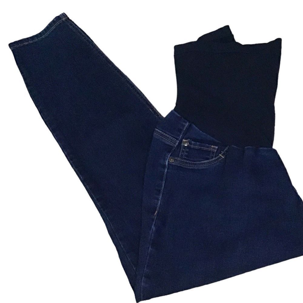 Indigo Blue Maternity Blue Stretch Jeans Size Large - Picture 2 of 7